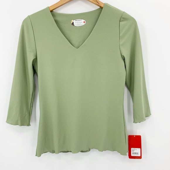 SPANX Tops - Spanx Bod A Bing 3/4 Sleeve V Neck Slimming Top